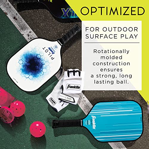 Franklin Sports X-40 Pickleballs - Outdoor Pickleballs - 3 Pack - USA PICKLEBALL APPROVED - Pink - Official Ball of US Open Pickleball Championships