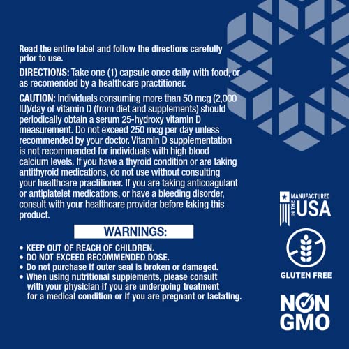 Life Extension Vitamins D and K with Sea-Iodine – Bone, Brain, Thyroid and Arterial Support – Non-GMO, Once Daily, Gluten-Free – 60 Capsules