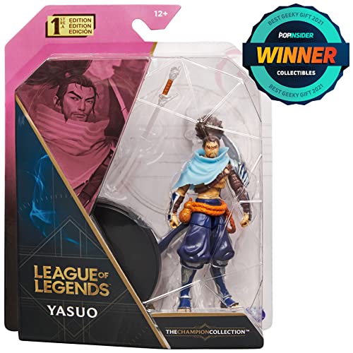 League of Legends, 4-Inch Yasuo Collectible Figure w/Premium Details and Sword Accessory, The Champion Collection, Collector Grade, Ages 12 and Up