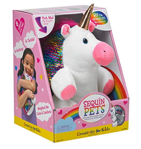 Creativity for Kids Sequin Pets Stuffed Animal - Sparkles The Unicorn Plush Toy