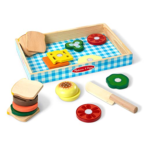 Melissa and Doug Wooden Sandwich-Making Pretend Play Food Set