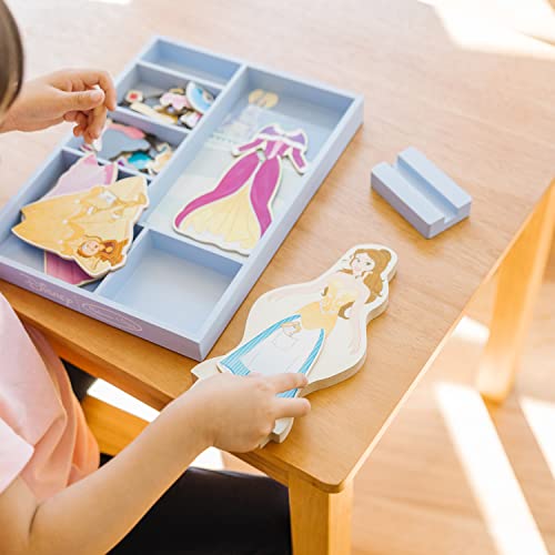 Melissa and Doug Disney Belle Magnetic Dress-Up Wooden Doll Pretend Play Set (30+ pcs)
