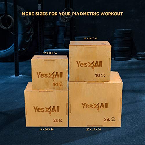 Yes4All Wooden Plyo Box - 20x18x16'