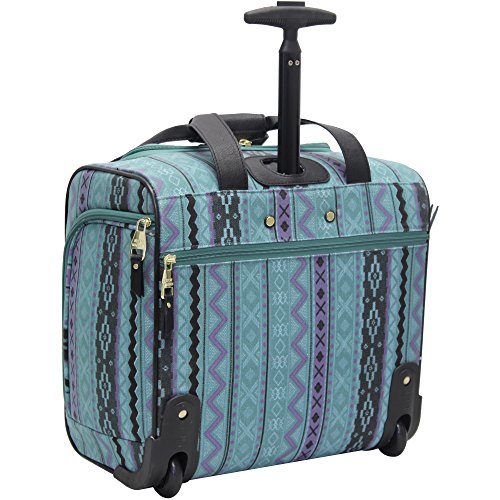 Steve Madden Designer 15 Inch Carry on Suitcase- Small Weekender Overnight Business Travel Luggage- Lightweight 2- Rolling Spinner Wheels Under Seat Bag for Women (Legends Teal)
