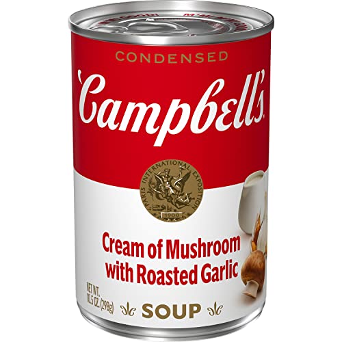 Campbell's Condensed Cream of Mushroom with Roasted Garlic Soup, 10.5 Ounce Can (Pack of 12)