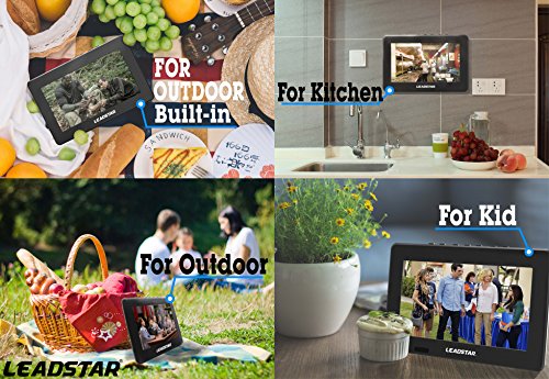 LEADSTAR 9 Inch Portable Small Digital ATSC TFT HD Screen Freeview LED TV for Car,Caravan,Camping,Outdoor or Kitchen.Built-in Battery Television/Monitor with Multimedia Player Support USB Card