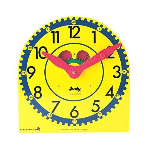 Carson Dellosa 13.5' x 13' Large Judy Clock, Kindergarten – Grade 3 Colorful Wooden Toy Clock for Learning to Tell Time, Learn How to Tell Time Teaching Clock