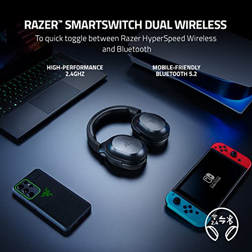 Razer Barracuda X Wireless Gaming and Mobile Headset (PC, Playstation, Switch, Android, iOS): 2022 Model - 2.4GHz Wireless + Bluetooth - Lightweight 250g - 40mm Drivers - 50 Hour Battery - Black