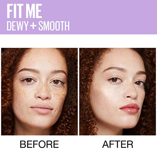 Maybelline Fit Me Dewy + Smooth SPF 18 Liquid Foundation Makeup, Buff Beige, 1 Count
