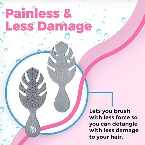 Wet Brush Go Green Mini Detangler, Grey - Detangling Travel Hair Brush - Ultra-Soft IntelliFlex Bristles Glide Through Tangles and Gently Loosens Knots While Minimizing Pain, Split Ends and Breakage