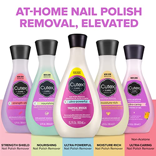 Nail Polish Remover by Cutex, Ultra Powerful infused with Linseed Oil, Tropical Breeze, 450 mL