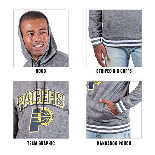 Ultra Game NBA Men's Soft Fleece Hoodie Sweatshirt Heather Gray Medium