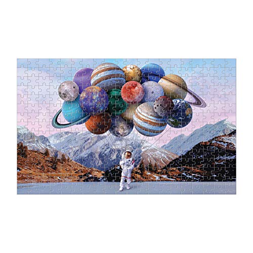 Space Bound 300 Piece Lenticular Puzzle from Galison - Watch The Planet Balloons Float into Outer Space with This Surreal Jigsaw Puzzle, Challenging and Fun, 17.75' x 11', Unique Gift Idea