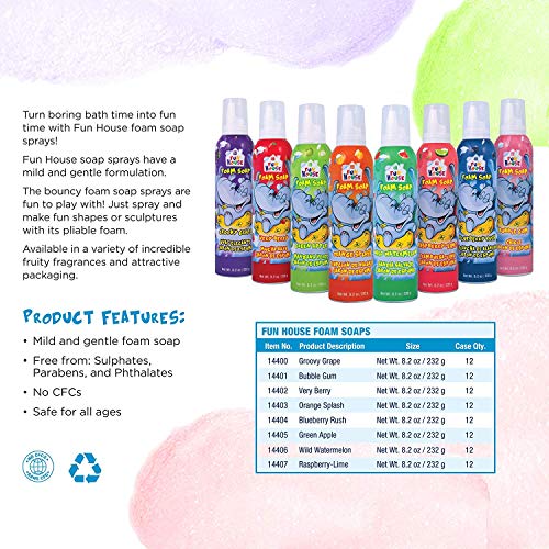 Fun House Kids Foam Soap 8 Pack Assorted Flavor Foam Soap, 8.2 oz each