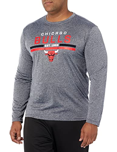 Ultra Game NBA Men's Active Long Sleeve Pullover T-Shirt Charcoal Heather Medium