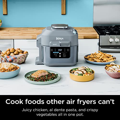 Ninja SF301 Speedi Rapid Cooker and Air Fryer, 6-Quart Capacity, 12-in-1 Functions to Steam, Bake, Roast, Sear, Sauté, Slow Cook, Sous Vide and More, 15-Minute Speedi Meals All In One Pot, Sea Salt Gray
