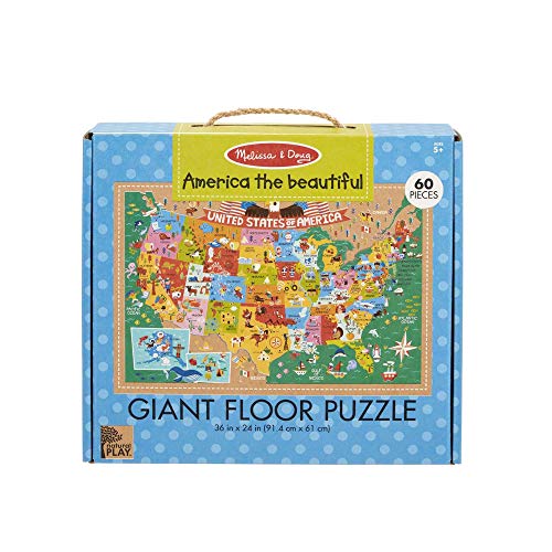 Melissa and Doug Natural Play Giant Floor Puzzle: America the Beautiful (60 Pieces)