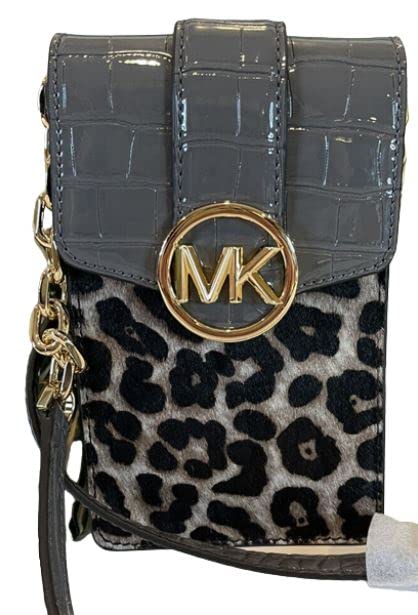 Michael Kors Carmen Small Logo Smartphone Crossbody Bag (Heather Gray Multi)
