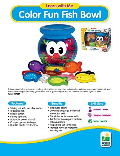 The Learning Journey: Learn With Me - Color Fun Fish Bowl - Color Teaching Toddler Toys and Gifts for Boys and Girls Ages 2 Years and Up - Preschool Learning Toy, Multicolor