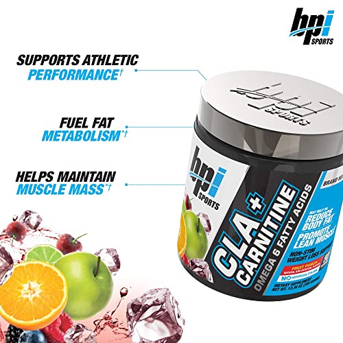 BPI Sports CLA + Carnitine – Conjugated Linoleic Acid – Weight Loss Formula – Metabolism, Performance, Lean Muscle – Caffeine Free – For Men and Women – Fruit Punch – 50 servings – 12.34 oz