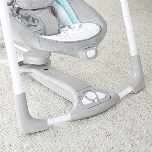 Ingenuity ConvertMe 2-in-1 Compact Portable Automatic Baby Swing and Infant Seat, Battery-Powered Vibrations, Nature Sounds, 0-9 Months 6-20 lbs (Raylan)