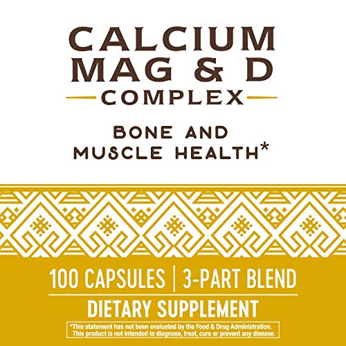 Nature's Way Calcium-Magnesium-Vitamin D Capsules, Supports Bone and Muscle Health*, 100 Capsules