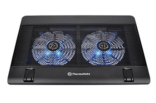 Thermaltake Massive 14 Steel Mesh Panel Dual 140mm Blue LED Fan Adjustable Speed Control 10'-17' Device Notebook Cooling Pad CL-N001-PL14BU-A
