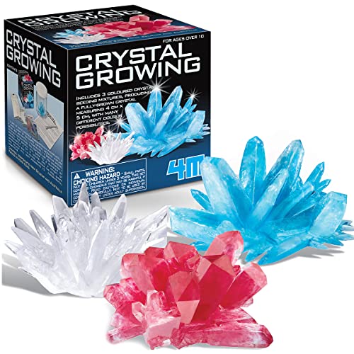 Toysmith Crystal Growing Science Kit - 3 Colored Crystals - Easy DIY STEM Lab Experiment Specimens, A Great Educational Gift, for Boys and Girls Ages 10+