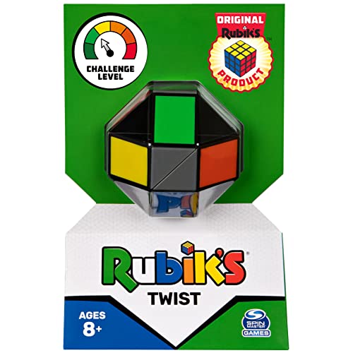 Rubik’s Twist, Colorful 3D Puzzle Classic Brain Teaser Retro Fidget Toy Bend and Twist Into Shapes Objects Animals, for Adults and Kids Ages 8 and up