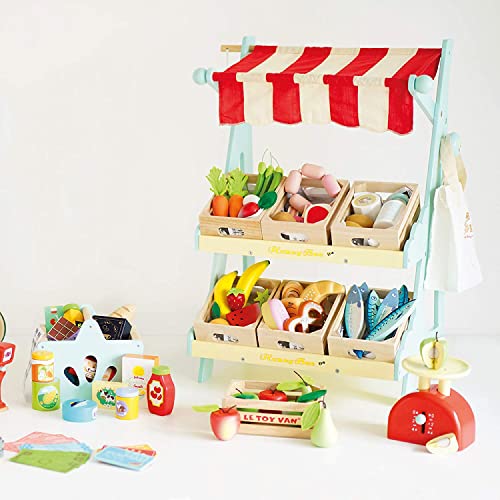 Le Toy Van Honeybake Collection Vegetables '5 A Day' Crate Set Premium Wooden Toys for Kids Ages 3 Years and Up