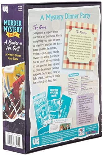 Murder Mystery Party Games - A Murder on the Grill, Host Your Own Cookout Murder Mystery Dinner for 8 Adult Players, Solve the Case with Crime Scene Clues, 18 Years and Up