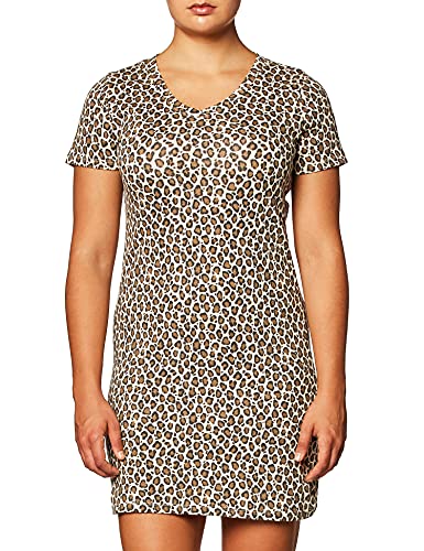 Touched by Nature Girls, Toddler, Baby and Womens Organic Cotton Short-Sleeve and Long-Sleeve Dresses, Leopard Short Sleeve, Large