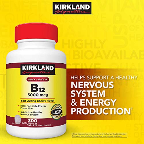 Kirkland Signature B-12 5000 mcg, 300 Tablets (2 Pack)