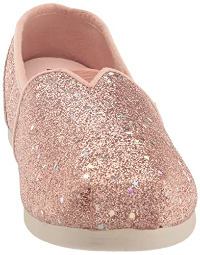 TOMS Women's Alpargata Recycled Cotton Canvas” Loafer Flat, Rose Gold Cosmic Glitter, 5