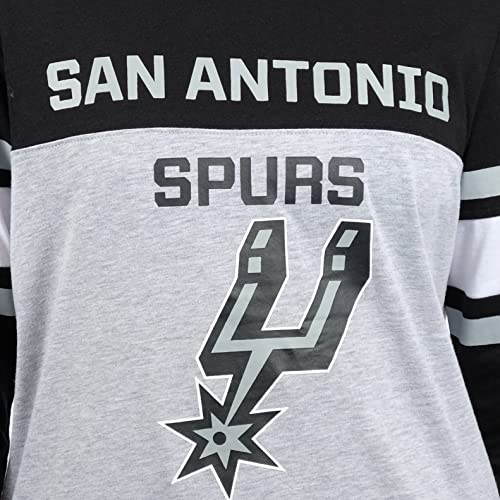 Ultra Game NBA San Antonio Spurs Womens T-Shirt Raglan Baseball 3/4 Long Sleeve Tee Shirt, Team Color, Small