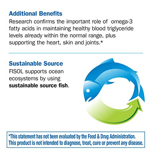 Nature's Way Fisol 50% EPA and DHA Enteric-Coated Fish Oil, No Fishy Burp-Back, 180 Softgels