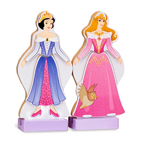 Melissa and Doug Disney Sleeping Beauty and Snow White Magnetic Dress-Up Wooden Doll Pretend Play Set (40+ pcs)