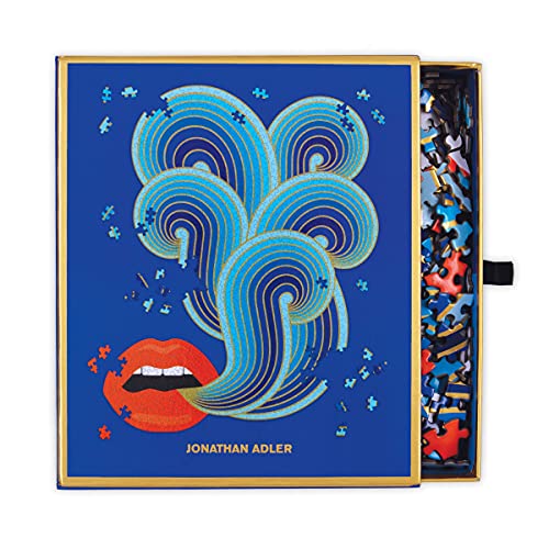 Jonathan Adler Lips Shaped Jigsaw Puzzle from Galison - Uniquely Shaped 750 Piece Jigsaw Puzzle for Adults, 21.5' x 27', Thick and Sturdy Pieces, Challenging and Fun Fun Indoor Activity