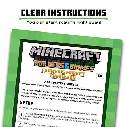 Ravensburger Minecraft: Builders and Biomes - Farmer's Market Expansion Strategy Board Game Ages 10 and Up - Amazon Exclusive