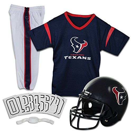 Franklin Sports Houston Texans Kids Football Uniform Set - NFL Youth Football Costume for Boys and Girls - Set Includes Helmet, Jersey and Pants - Medium