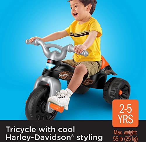 Fisher-Price Harley-Davidson Toddler Tricycle Tough Trike Bike With Handlebar Grips and Storage For Preschool Kids Ages 2+ Years [Amazon Exclusive]