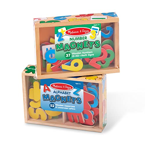 Melissa and Doug Deluxe Magnetic Letters and Numbers Set With 89 Wooden Magnets - Alphabet Letter Magnets, Number Magnets, Learning Toys For Preschoolers And Kids Ages 3+