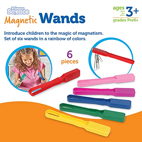 Learning Resources Magnetic Wands - 6 Pieces, Ages 3+ Educational Learning Kits, Science Experiment Tools, Preschool Learning Toys, Homeschool Supplies
