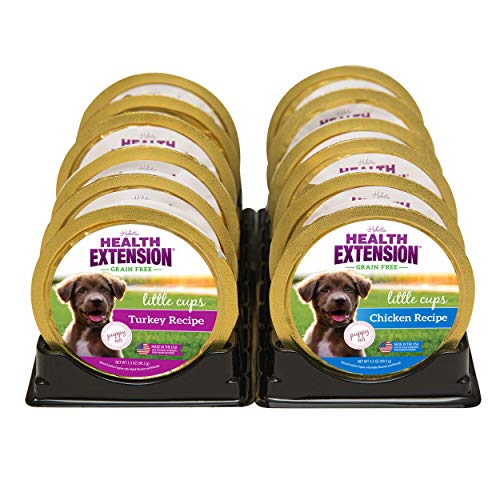Health Extension Wet Dog Food, Grain-Free, Natural Food Cups for Dogs with Added Vitamins Include 6 Chicken Recipe Cups, Each Cup Weight (3.5 Oz / 99.2 g)