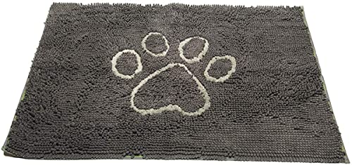 Dog Gone Smart Dirty Dog Microfiber Paw Doormat - Muddy Mats For Dogs - Super Absorbent Dog Mat Keeps Paws and Floors Clean - Machine Washable Pet Door Rugs with Non-Slip Backing | Large Mist Grey