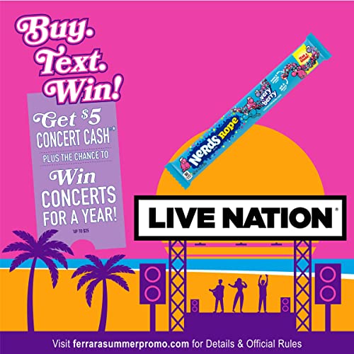 Nerds Rope Gummy and Crunchy Very Berry Candy, 0.92 oz, 24 ct