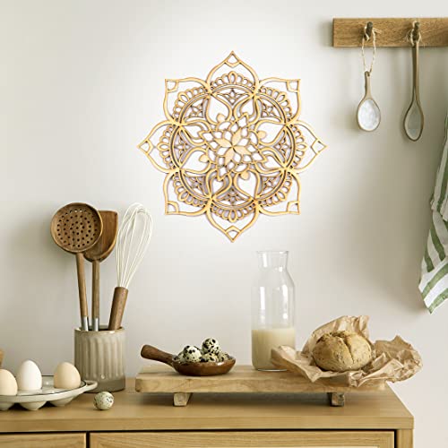 Mandala Wood Decor, Tribal Indian Art, Bohemian Ethnic New Home Office Décor, Living Room Wall Hanging, Modern Morrocan Handmade Unique Geometric Housewarming Gift