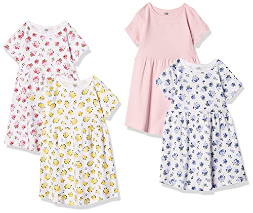 Luvable Friends Baby Girls' Cotton Dress, Floral, 9-12 Months