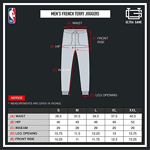 Ultra Game NBA Men's Soft Fleece Active Jogger Sweatpants , Heather Charcoal18, Large