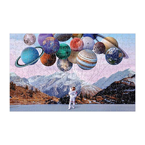Space Bound 300 Piece Lenticular Puzzle from Galison - Watch The Planet Balloons Float into Outer Space with This Surreal Jigsaw Puzzle, Challenging and Fun, 17.75' x 11', Unique Gift Idea